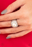 Paparazzi Wall Street Whimsical - White Ring