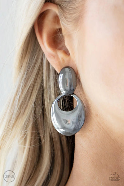 Paparazzi Urban Artistry - Black Clip-On Earrings