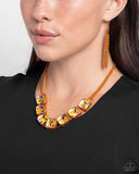 Paparazzi I SQUARE to Secrecy - Orange Necklace