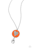 Paparazzi True to Your Heart - Orange Lanyard Necklace