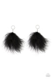 Paparazzi BOA Down - Black Post Earrings