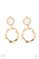 Paparazzi Vintage Veracity - Gold Clip-On Earrings