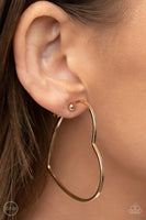 Paparazzi Harmonious Hearts - Gold Clip-On Earrings