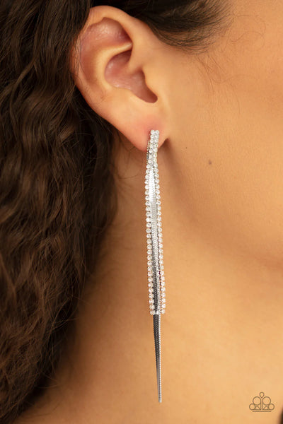 Paparazzi Flavor of the SLEEK - White Post Earrings