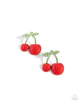 Paparazzi Charming Cherries - Red Post Earrings