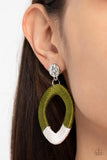 Paparazzi Thats a WRAPAROUND - Green Post Earrings