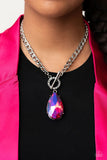 Paparazzi Edgy Exaggeration - Pink Necklace