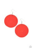 Paparazzi Caribbean Cymbal - Red Earrings