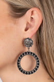 Paparazzi Playfully Prairie - Black Post Earrings