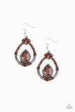 Paparazzi Vogue Voyager - Brown Earrings