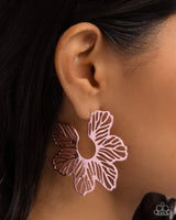 Paparazzi Floral Fame - Pink Hoop Earrings