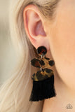 Paparazzi No One Likes A Cheetah - Black Post Earrings