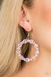 Paparazzi Ring Around The Rhinestones - Pink Earrings