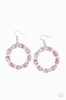 Paparazzi Ring Around The Rhinestones - Pink Earrings