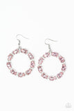 Paparazzi Ring Around The Rhinestones - Pink Earrings