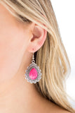 Paparazzi Mesa Mustang - Pink Earrings