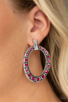 Paparazzi All For GLOW - Pink Post Earrings