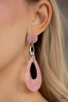 Paparazzi Beach Oasis - Pink Post Earrings