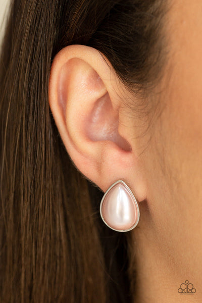 Paparazzi SHEER Enough - Pink Post Earrings