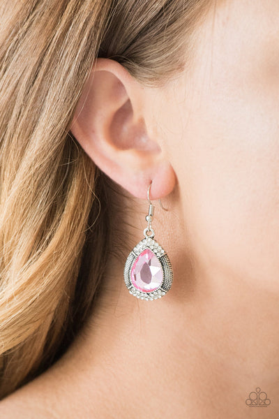 Paparazzi Grandmaster Shimmer - Pink Earrings