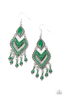 Paparazzi Dearly Debonair - Green Earrings