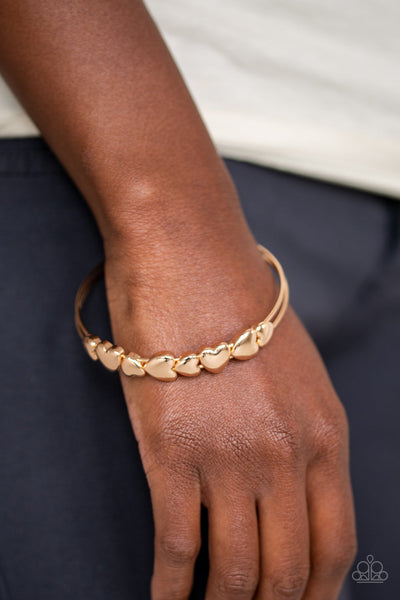 Paparazzi Totally Tenderhearted - Gold Bracelet