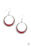 Paparazzi Demanding Dazzle - Red Earrings