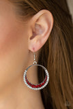 Paparazzi Demanding Dazzle - Red Earrings