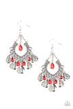 Paparazzi Musical Gardens - Red Earrings