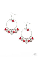 Paparazzi Bubbly Buoyancy - Red Earrings