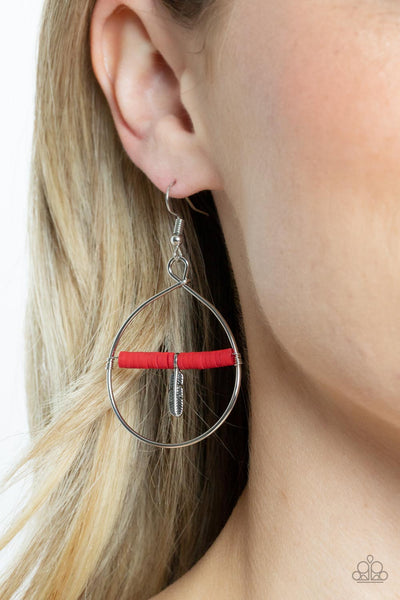 Paparazzi Free Bird Freedom - Red Earrings