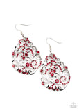 Paparazzi Winter Garden - Red Earrings