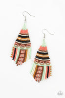 Paparazzi Beaded Bohemian - Green Earrings