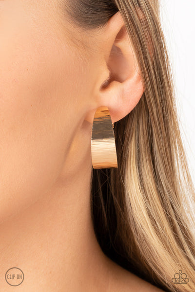 Paparazzi Versatile Velocity - Gold Clip-On Earrings