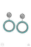 Paparazzi Playfully Prairie - Blue Clip-On Earrings