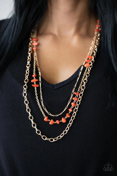 Paparazzi Artisanal Abundance - Orange Necklace