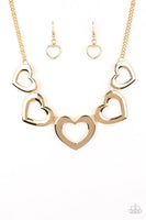 Paparazzi Hearty Hearts - Gold Necklace