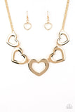 Paparazzi Hearty Hearts - Gold Necklace