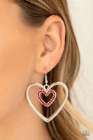 Paparazzi Heart Candy Couture - Red Earrings