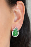 Paparazzi Stone Spectacular- Green Earrings