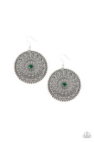 Paparazzi WHEEL and Grace - Green Earrings