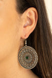 Paparazzi WHEEL and Grace - Green Earrings