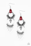 Paparazzi Progressively Pioneer - Red Earrings