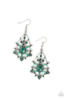 Paparazzi Gatsby Glimmer - Green Earrings