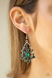 Paparazzi Gatsby Glimmer - Green Earrings