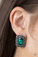 Paparazzi Young Money - Green Post Earrings