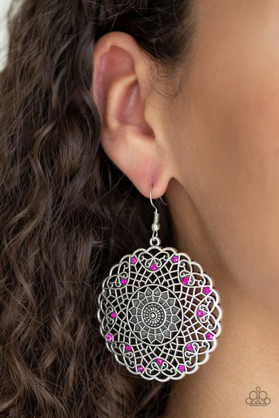 Paparazzi Mandala Mandalay - Pink Earrings