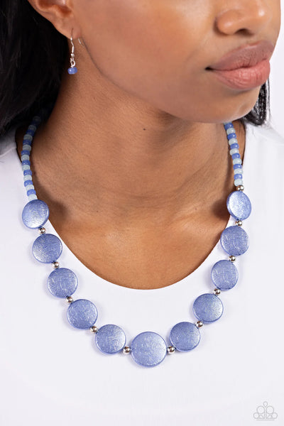 Paparazzi Scratched Showtime - Blue Necklace