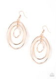 Paparazzi Retro Ruins - Rose Gold Earrings