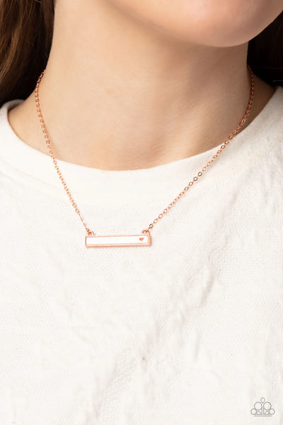 Paparazzi Devoted Darling - Copper Necklace